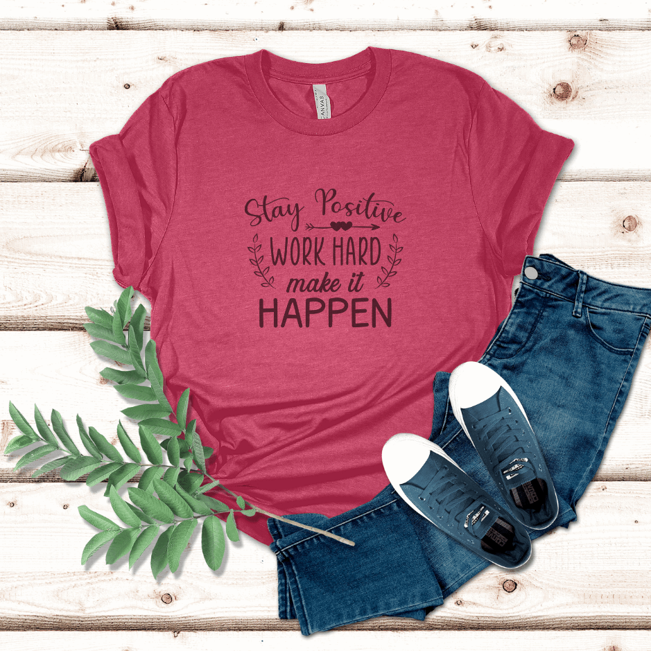 Stay Positive, Work Hard: Personalized Urban Tee for Your Daily Motivation