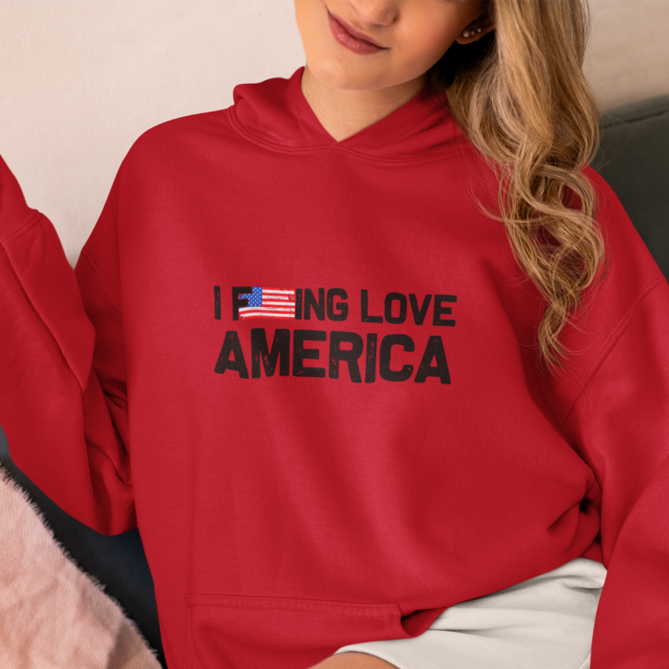 Falling in love with america hoodie: Celebrate patriotic pride in style