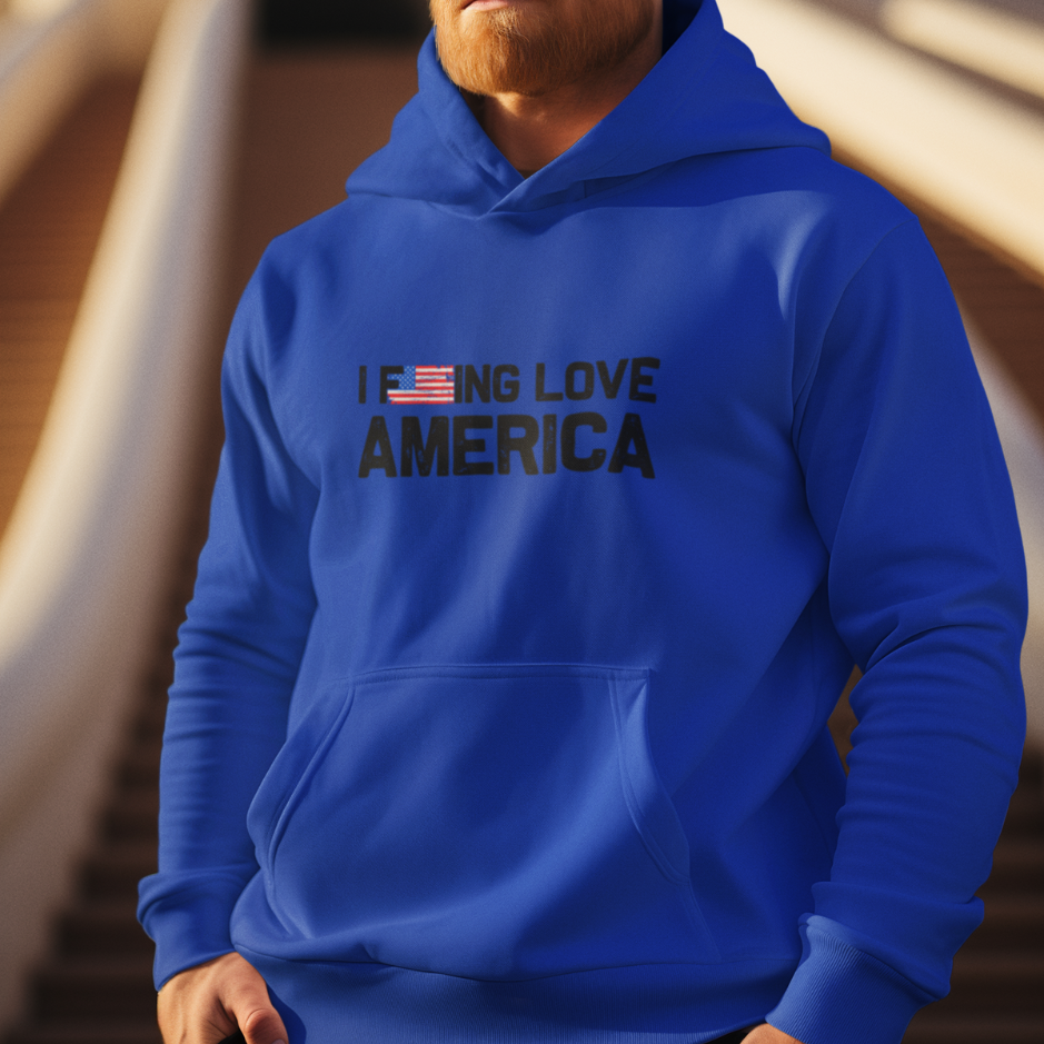 Falling in love with america hoodie: Celebrate patriotic pride in style