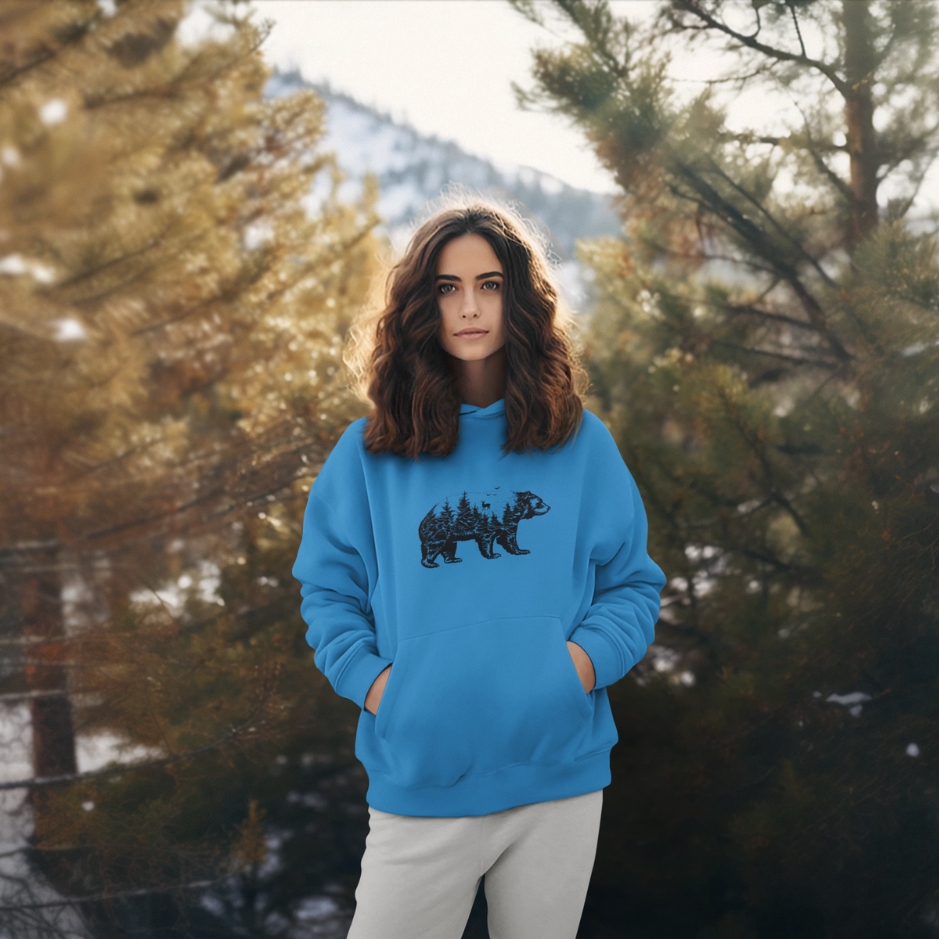 Explore wild terrain: Bear mountain hoodie for adventurers