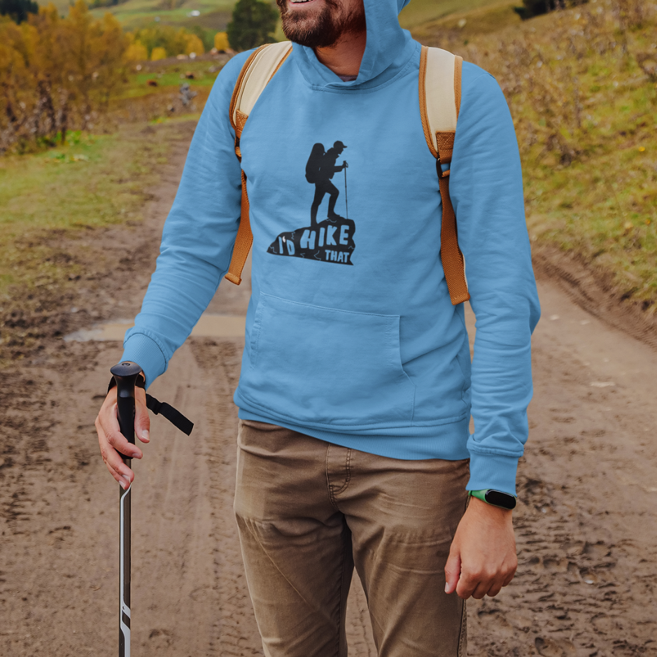 Conquer the trails: Explore with our 'I'd Hike That' hoodie!