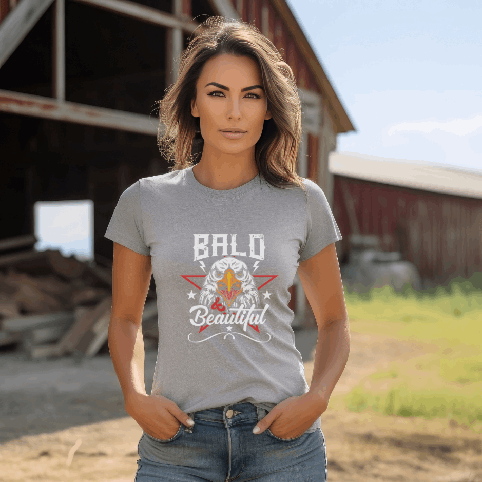 Bald and Beautiful, Eagle Patriotic American, Baldness, t-shirt