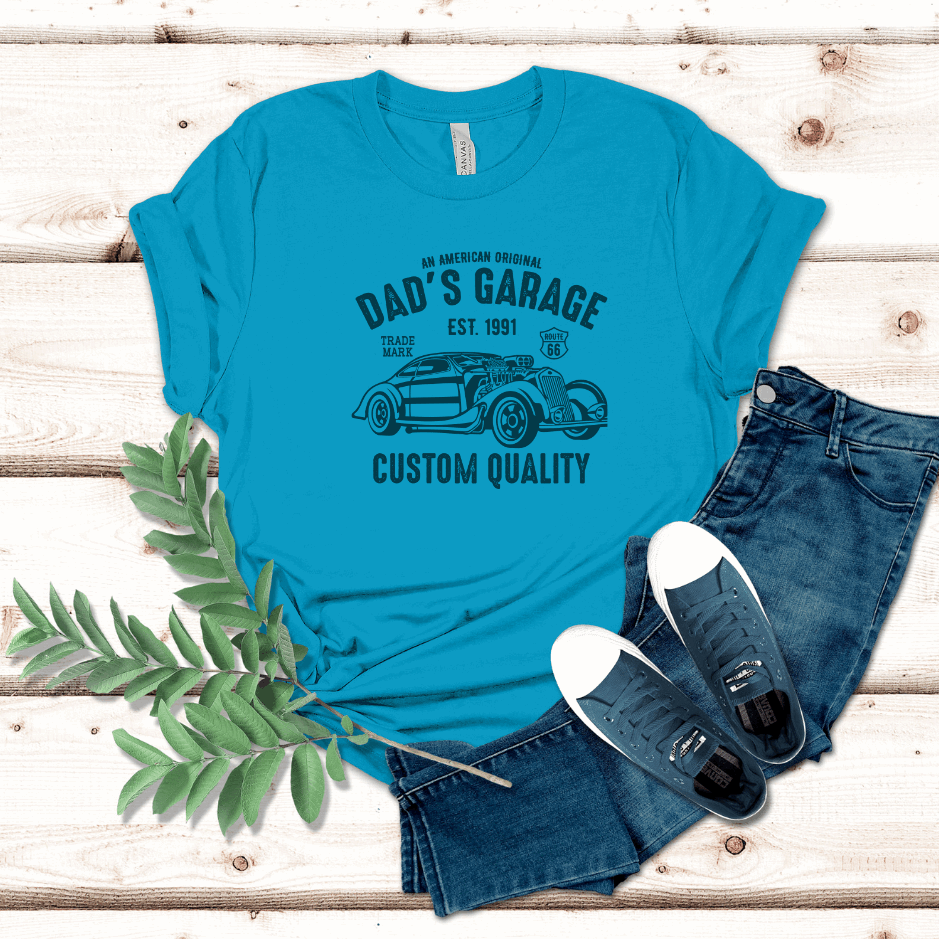 Dad's Garage Custom Quality Tees: Elevate His Space with Personalized Precision