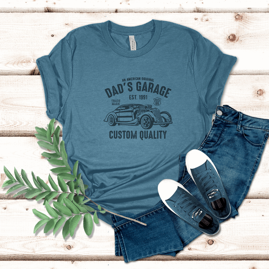 Dad's Garage Custom Quality Tees: Elevate His Space with Personalized Precision