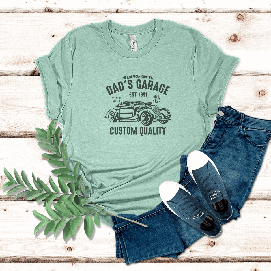 Dad's Garage Custom Quality Tees: Elevate His Space with Personalized Precision