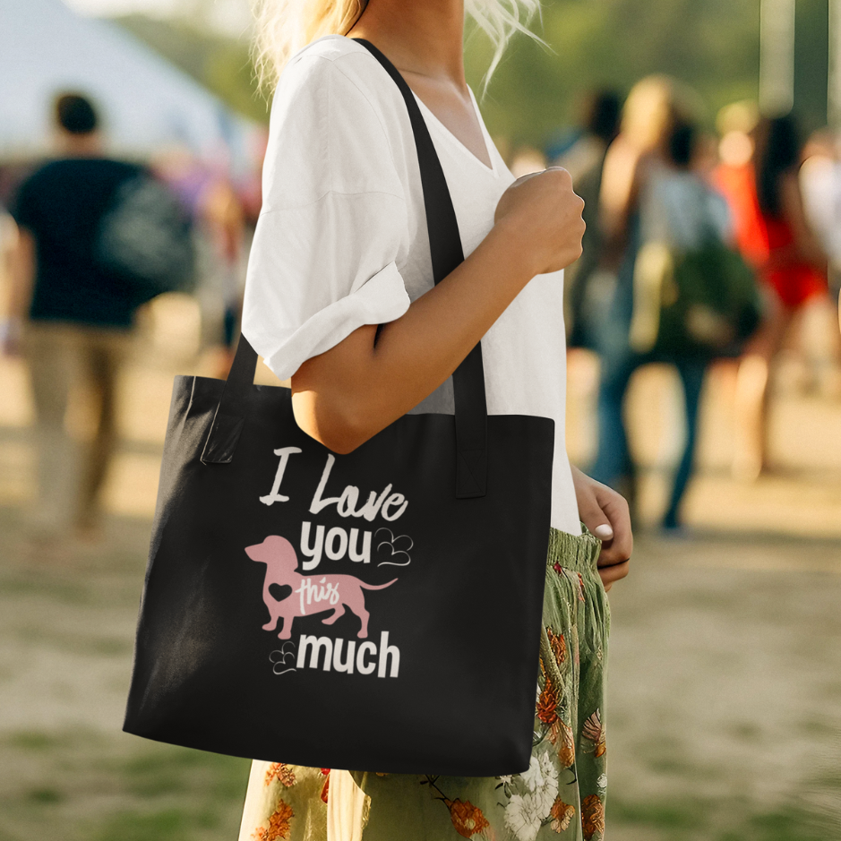 I Love You This Much Puppy Tote Bag