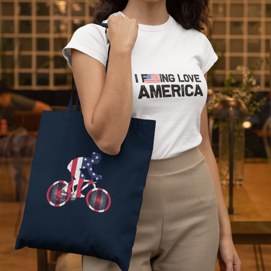 USA Bike Themed,  Stylish, and Eco-Friendly Tote bag